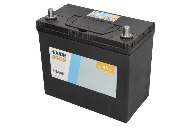 Akumulator EXIDE 12V 45Ah/330A EXCELL (P+) 237x127x227 B00 - brak stopki mocującej (rozruchowy) – EB456
