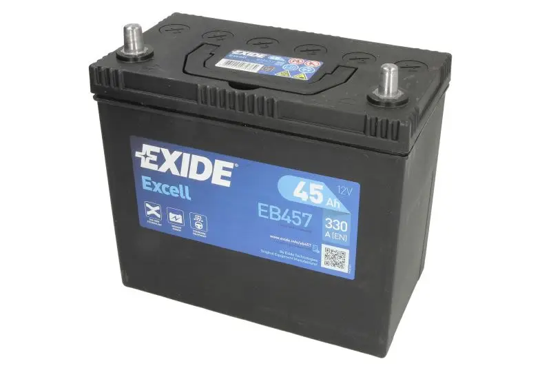 Akumulator EXIDE 12V 45Ah/330A EXCELL (L+) 237x127x227 B00 - brak stopki mocującej (rozruchowy) – EB457