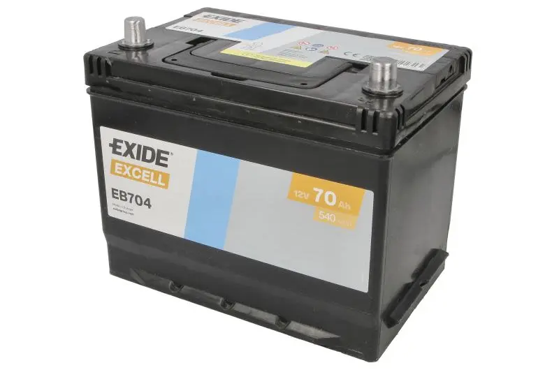 Akumulator EXIDE 12V 70Ah/540A EXCELL (P+) 270x173x222 (rozruchowy) – EB704