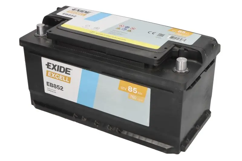 Akumulator EXIDE 12V 85Ah/760A EXCELL (P+) 353x175x175 B13 - stopka o wysokości 10,5 mm (rozruchowy) – EB852