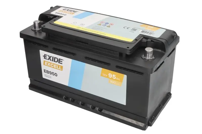 Akumulator EXIDE 12V 95Ah/800A EXCELL (P+ biegun standardowy) 353x175x190 B13 - stopka o wysokości 10,5 mm (rozruchowy) – EB9500