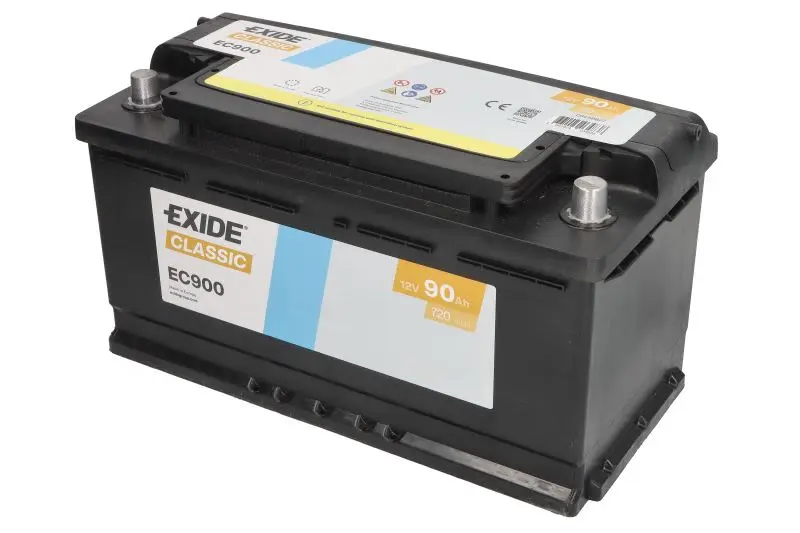 Akumulator EXIDE 12V 90Ah/720A CLASSIC (P+) 353x175x190 B13 - stopka o wysokości 10,5 mm (rozruchowy) – EC900