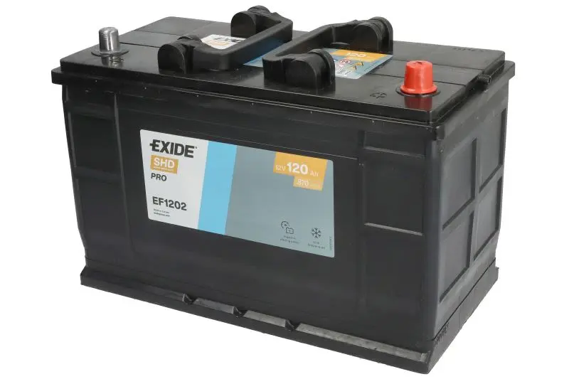 Akumulator 12V 120Ah/870A POWERPRO (P+ Biegun standardowy) 349x175x235 B01 - stopka o wysokości 10,5 mm (Rozruchowy) EXIDE – EF1202