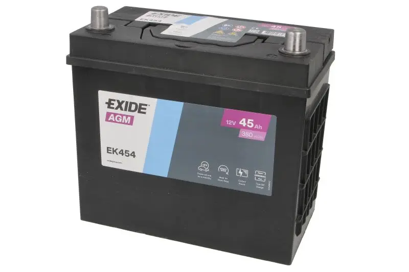 Akumulator EXIDE 12V 45Ah/380A START&STOP AGM (P+) 237x127x227 B00 - brak stopki mocującej (agm) – EK454