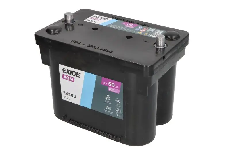 Akumulator EXIDE 12V 50Ah/800A START&STOP AGM (L+ biegun standardowy) 260x173x206 (agm) – EK508