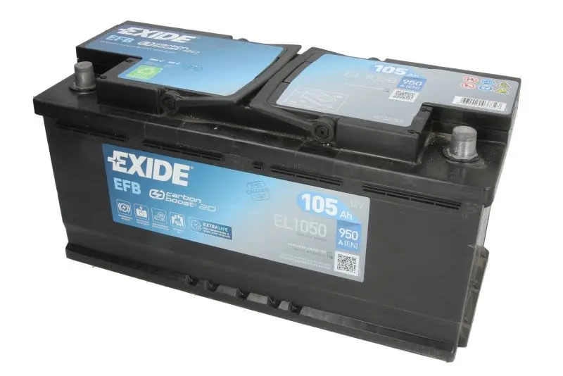 Akumulator EXIDE 12V 105Ah/950A START&STOP EFB (P+ biegun standardowy) 392x175x190 B13 - stopka o wysokości 10,5 mm (efb) – EL1050