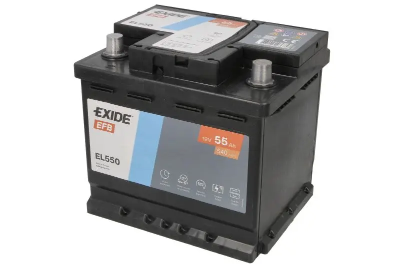 Akumulator EXIDE 12V 55Ah/540A START&STOP EFB (P+ biegun standardowy) 207x175x190 B13 - stopka o wysokości 10,5 mm (efb) – EL550