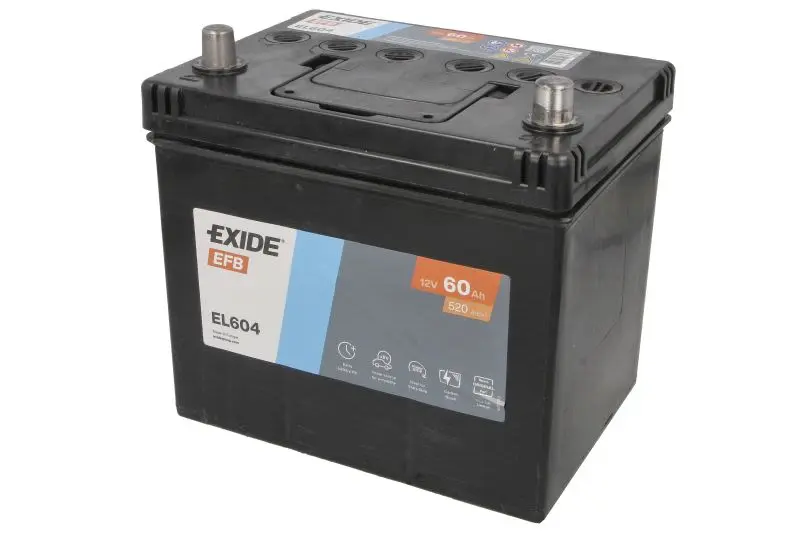 Akumulator EXIDE 12V 60Ah/520A START&STOP EFB (P+ biegun standardowy) 230x173x222 B00 - brak stopki mocującej (efb) – EL604