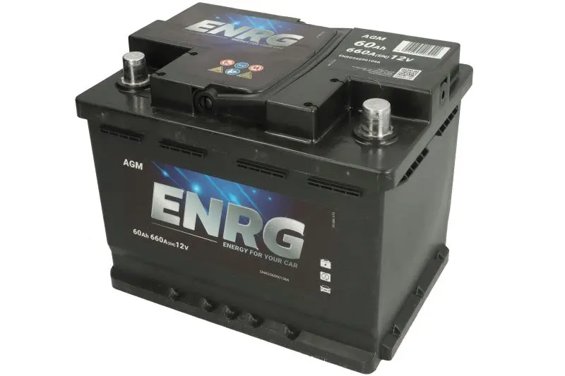 Akumulator ENRG 12V 60Ah/660A START&STOP AGM (P+ biegun standardowy) 242x175x190 B13 - stopka o wysokości 10,5 mm (agm/rozruchowy) – ENRG560901066