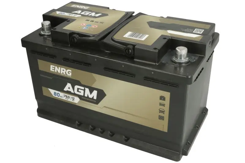 Akumulator ENRG 12V 80Ah/760A START&STOP AGM (P+ biegun standardowy) 315x175x190 B13 - stopka o wysokości 10,5 mm (agm/rozruchowy) – ENRG580901076