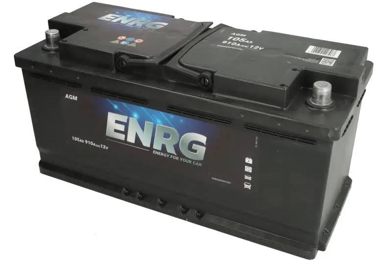 Akumulator ENRG 12V 105Ah/910A START&STOP AGM (P+ biegun standardowy) 393x175x190 B13 - stopka o wysokości 10,5 mm (agm/rozruchowy) – ENRG605901091