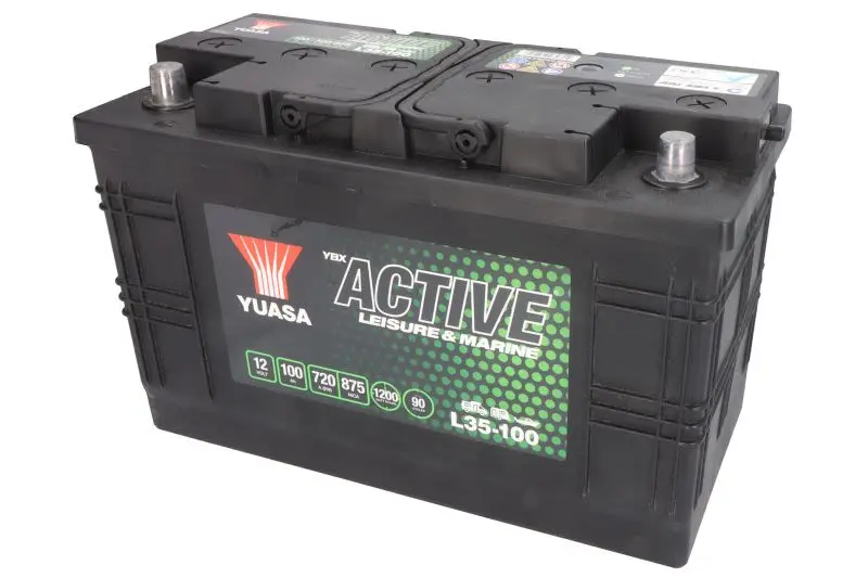 Akumulator YUASA 12V 100Ah/720A Active Leisure & Marine (L+ biegun standardowy) 350x174x225 B00 - brak stopki mocującej (głębokiego rozładowania/rozruchowo-zasilający) – L35-100