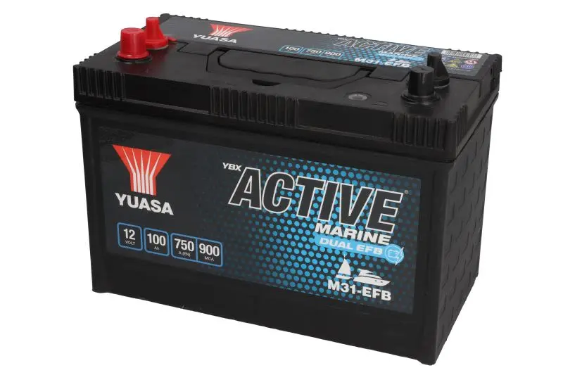 Akumulator YUASA 12V 100Ah/800A DUAL EFB (L+ biegun standardowy) 330x173x240 B00 - brak stopki mocującej (efb) – M31-EFB