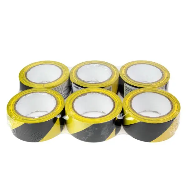 Taśma ostrzegawcza Czarny/Żółty 48mm x 25m - 6 szt. Czarny/Żółty MAMMOOTH – MMT A070 702/6