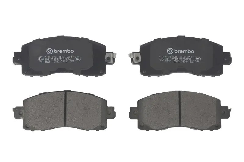 Klocki hamulcowe kpl. przód (z podkładką wytłumiającą) BREMBO – P 78 028