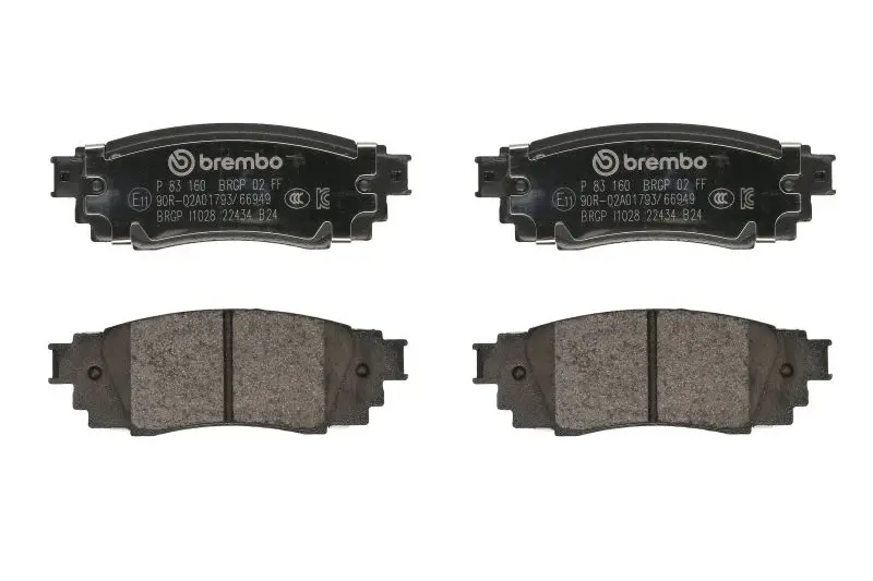 Klocki hamulcowe kpl. tył (bez dodatków) BREMBO – P 83 160