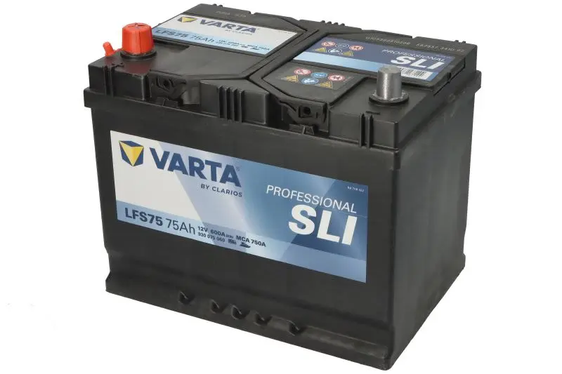 Akumulator VARTA 12V 75Ah/600A PROFESSIONAL STARTER SLI (L+) 260x175x225 B01 - stopka o wysokości 10,5 mm (rozruchowy) – SLI930075060