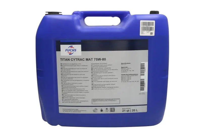 Olej MTF TITAN (20L) 75W80 (CYTRAC) FUCHS XXL – TITAN CY.MAT.75W80 20L