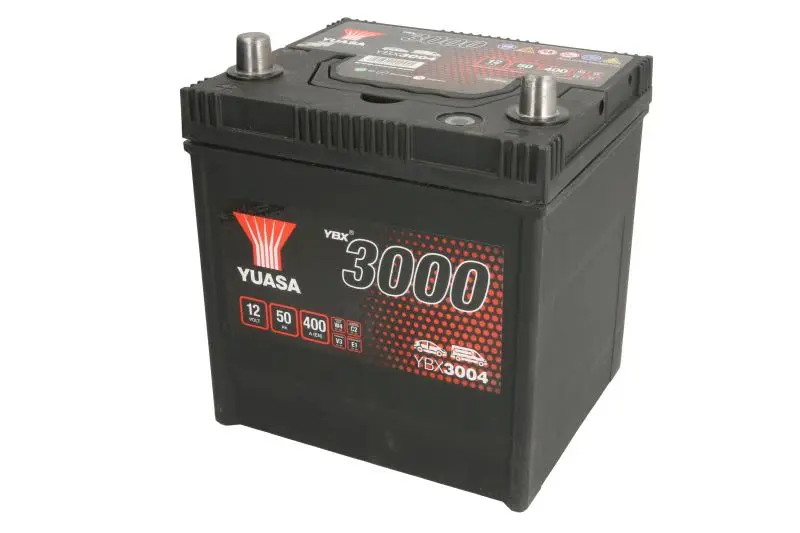 Akumulator YUASA 12V 50Ah/400A YBX3000 SMF (L+ biegun standardowy) 202x173x225 B00 - brak stopki mocującej (rozruchowy) – YBX3004