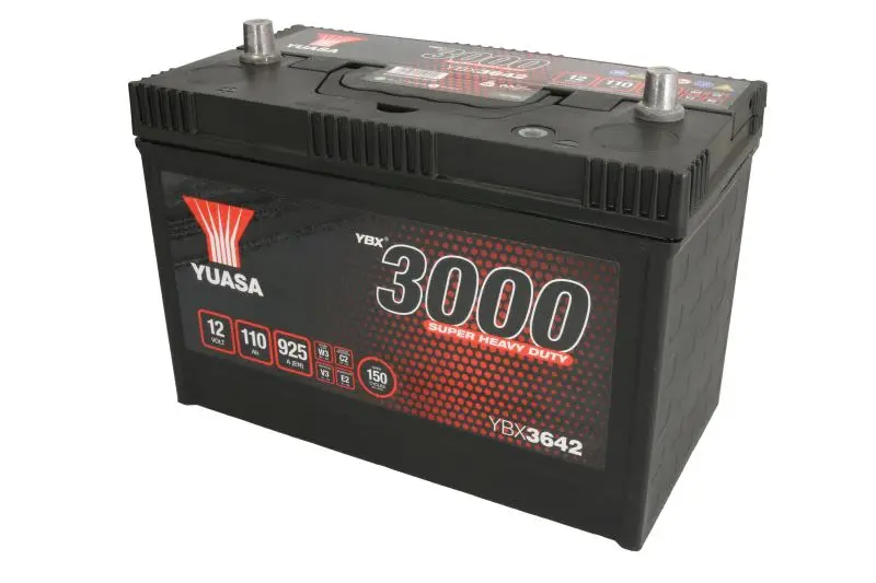 Akumulator 12V 110Ah/925A 3000 Series Super Heavy Duty (P+ Biegun standardowy) 329x173x240 B00 - brak stopki mocującej (Rozruchowy) YUASA – YBX3642