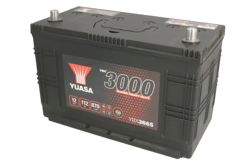Akumulator 12V 112Ah/870A 3000 Series Super Heavy Duty (P+ Biegun standardowy) 346x173x236 B01 - stopka o wysokości 10,5 mm (Rozruchowy) YUASA – YBX3665