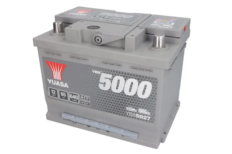 Akumulator YUASA 12V 65Ah/640A YBX5000 Silver High Performance SMF (P+ biegun standardowy) 243x175x190 B13 - stopka o wysokości 10,5 mm (rozruchowy) – YBX5027
