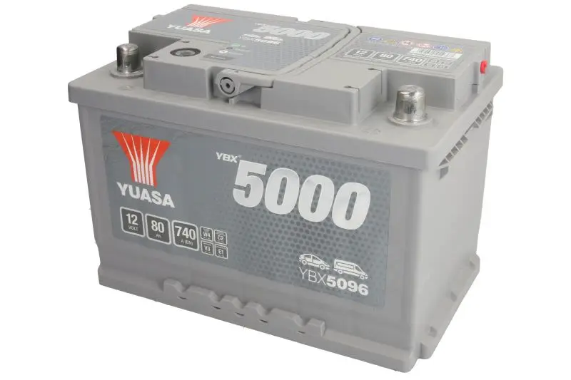 Akumulator YUASA 12V 80Ah/740A YBX5000 Silver High Performance SMF (P+ biegun standardowy) 278x175x190 B03 - stopka o wysokości 10,5 mm (rozruchowy) – YBX5096