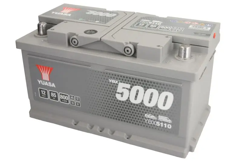 Akumulator YUASA 12V 85Ah/800A YBX5000 Silver High Performance SMF (P+ biegun standardowy) 317x175x175 B03 - stopka o wysokości 10,5 mm (rozruchowy) – YBX5110
