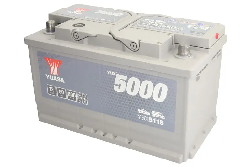 Akumulator YUASA 12V 90Ah/800A YBX5000 Silver High Performance SMF (P+ biegun standardowy) 317x175x190 B03 - stopka o wysokości 10,5 mm (rozruchowy) – YBX5115