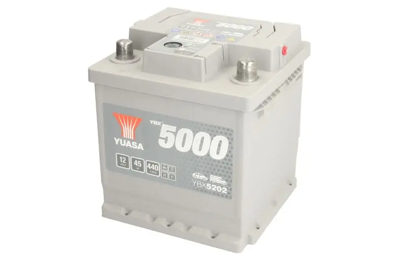 Akumulator YUASA 12V 45Ah/440A YBX5000 Silver High Performance SMF (P+ biegun standardowy) 175x175x190 B03 - stopka o wysokości 10,5 mm (rozruchowy) – YBX5202