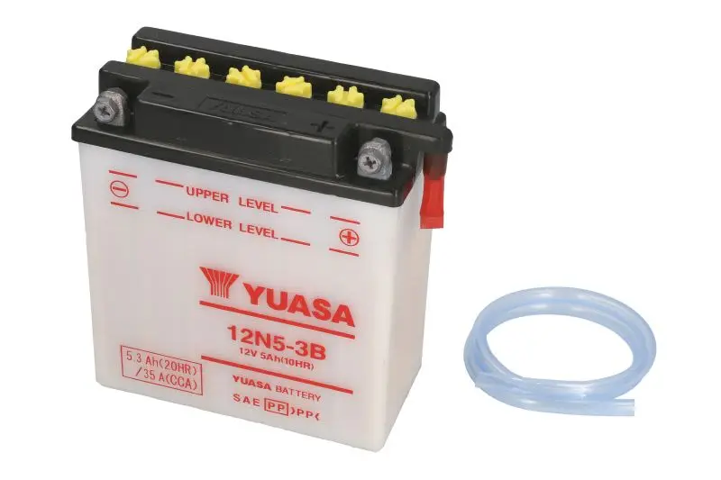 Akumulator Kwasowy/Rozruchowy YUASA 12V 5Ah 35A P+ Obsługowy 120x60x130mm Suchoładowany bez elektrolitu wymagana ilość elektrolitu 0,4l 12N5-3B – 12N5-3B YUASA