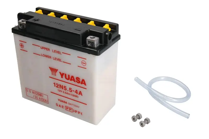Akumulator Kwasowy/Rozruchowy YUASA 12V 6Ah 60A L+ Obsługowy 135x60x130mm Suchoładowany bez elektrolitu wymagana ilość elektrolitu 0,4l 12N5.5-4A – 12N5.5-4A YUASA