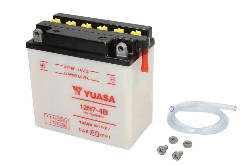Akumulator Kwasowy/Rozruchowy YUASA 12V 7Ah 74A L+ Obsługowy 135x75x133mm Suchoładowany bez elektrolitu wymagana ilość elektrolitu 0,5l 12N7-4B – 12N7-4B YUASA