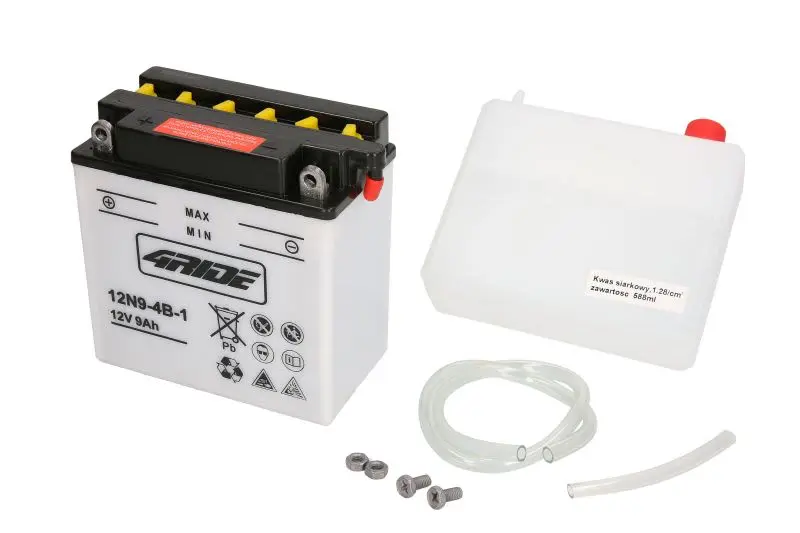 Akumulator Kwasowy/Rozruchowy/Suchoładowany z elektrolitem (ograniczona sprzedaż konsumencka) 4 RIDE 12V 9Ah 85A L+ Obsługowy elektrolit w zestawie 138x77x141mm Suchoładowany z elektrolitem 12N9-4B-1 – 12N9-4B-1 4RIDE