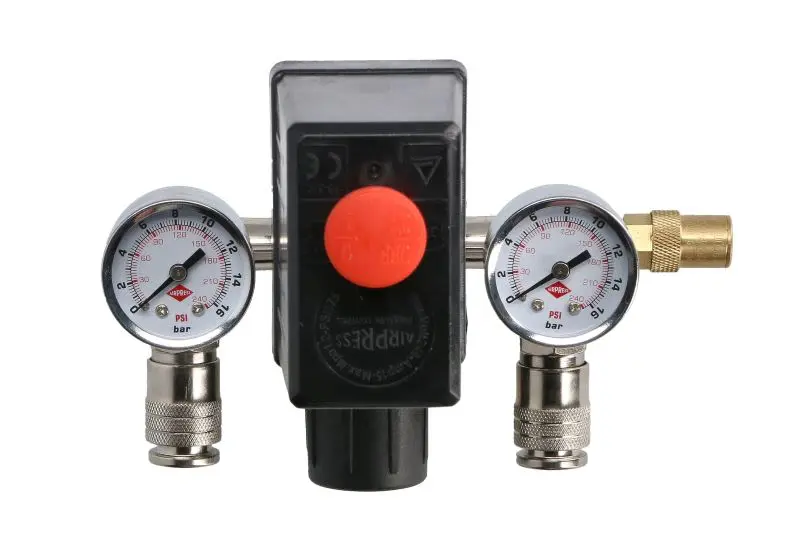 AIRPRESS/EVERT Reduktror + wyłacznik cisnieniowy do 24 i 50l sprężarek – 36840/R