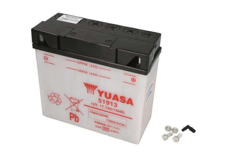 Akumulator Kwasowy/Rozruchowy YUASA 12V 19Ah 100A P+ Obsługowy 186x82x171mm Suchoładowany bez elektrolitu wymagana ilość elektrolitu 1l 51913 – 51913 YUASA