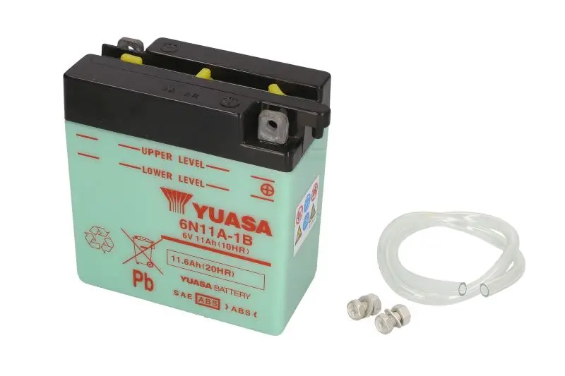 Akumulator Kwasowy/Rozruchowy YUASA 6V 12Ah P+ Obsługowy 122x62x131mm Suchoładowany bez elektrolitu wymagana ilość elektrolitu 0,4l 6N11A-1B – 6N11A-1B YUASA