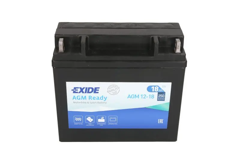 Akumulator AGM EXIDE 12V 18Ah 250A P+ Bezobsługowy 180x75x165mm Uruchomiony AGM12-18 – AGM12-18 EXIDE
