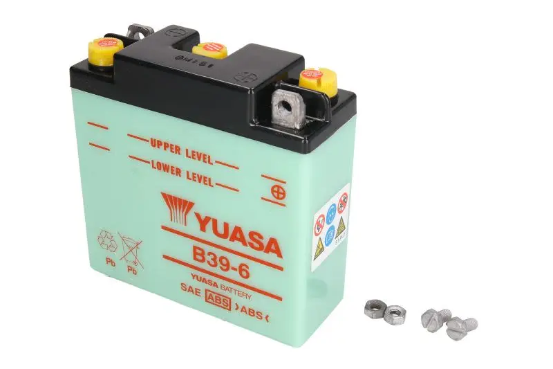 Akumulator Kwasowy/Rozruchowy YUASA 6V 7Ah P+ Obsługowy 126x48x126mm Suchoładowany bez elektrolitu wymagana ilość elektrolitu 0,3l B39-6 – B39-6 YUASA