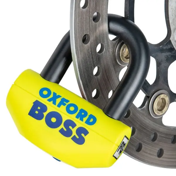 Blokada tarczy hamulcowej Boss OXFORD kolor żółty 116mm x 96mm trzpień 16mm – OF46