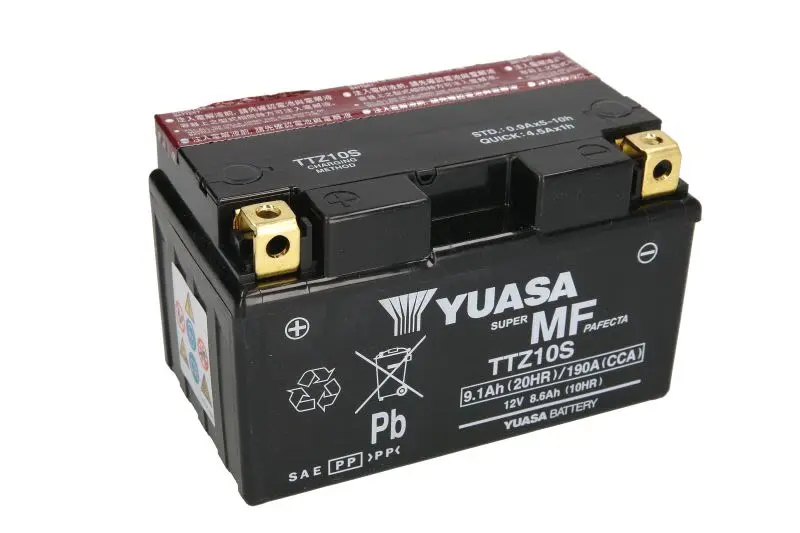 Akumulator AGM/Rozruchowy/Suchoładowany z elektrolitem (ograniczona sprzedaż konsumencka) YUASA 12V 9Ah 190A L+ Bezobsługowy elektrolit w zestawie 150x87x93mm Suchoładowany z elektrolitem TTZ10S pasuj – TTZ10S YUASA