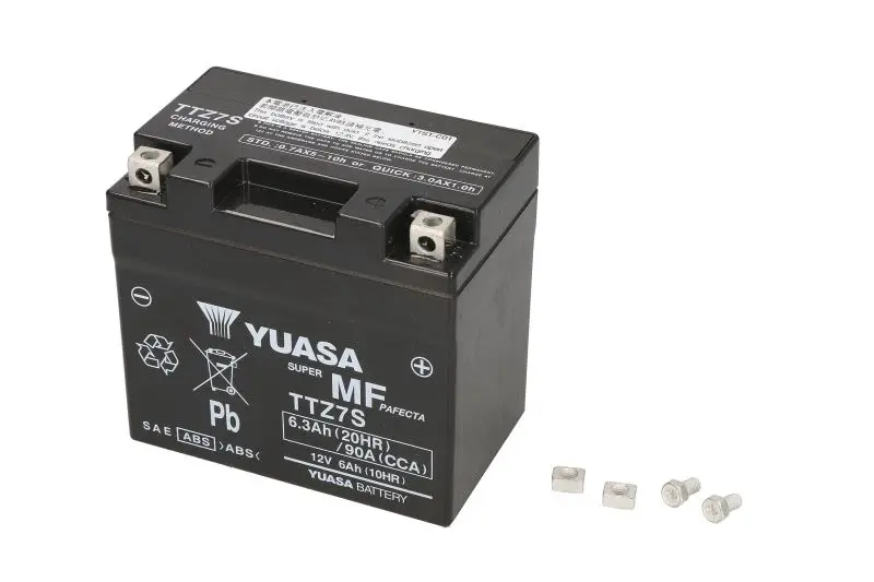 Akumulator AGM/Rozruchowy/Suchoładowany z elektrolitem (ograniczona sprzedaż konsumencka) YUASA 12V 6Ah 90A P+ Bezobsługowy elektrolit w zestawie 113x70x105mm Suchoładowany z elektrolitem TTZ7S pasuje – TTZ7S YUASA