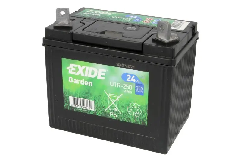 Akumulator EXIDE 12V 24Ah/250A (P+ płaski - ford) 197x132x186 B00 - brak stopki mocującej (rozruchowy) – U1R-250