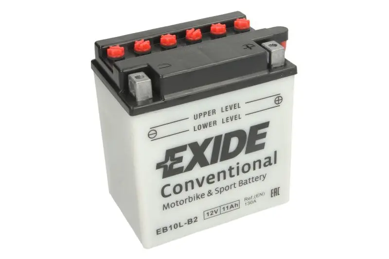 Akumulator Kwasowy/Rozruchowy/Suchoładowany z elektrolitem (ograniczona sprzedaż konsumencka) EXIDE 12V 11Ah 130A P+ Obsługowy elektrolit w zestawie 135x90x145mm Suchoładowany z elektrolitem YB10L-B2 – YB10L-B2 EXIDE