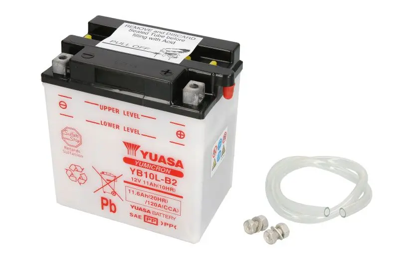 Akumulator Kwasowy/Rozruchowy YUASA 12V 12Ah 120A P+ Obsługowy 135x90x145mm Suchoładowany bez elektrolitu wymagana ilość elektrolitu 0,8l YB10L-B2 – YB10L-B2 YUASA
