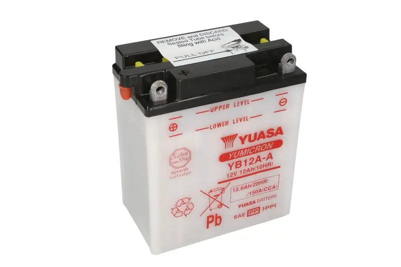 Akumulator Kwasowy/Rozruchowy YUASA 12V 13Ah 150A L+ Obsługowy 134x80x160mm Suchoładowany bez elektrolitu wymagana ilość elektrolitu 0,8l YB12A-A – YB12A-A YUASA