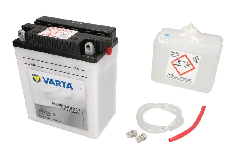 Akumulator Kwasowy/Rozruchowy/Suchoładowany z elektrolitem (ograniczona sprzedaż konsumencka) VARTA 12V 12Ah 160A L+ Obsługowy elektrolit w zestawie 136x82x162mm Suchoładowany z elektrolitem YB12A-B p – YB12A-B VARTA FUN