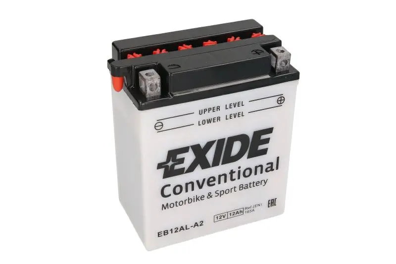 Akumulator Kwasowy/Rozruchowy/Suchoładowany z elektrolitem (ograniczona sprzedaż konsumencka) EXIDE 12V 12Ah 165A P+ Obsługowy elektrolit w zestawie 134x80x160mm Suchoładowany z elektrolitem YB12AL-A2 – YB12AL-A2 EXIDE