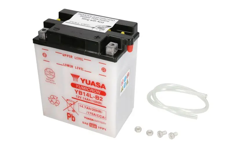Akumulator Kwasowy/Rozruchowy YUASA 12V 15Ah 175A P+ Obsługowy 136x91x168mm Suchoładowany bez elektrolitu wymagana ilość elektrolitu 0,9l YB14L-B2 – YB14L-B2 YUASA