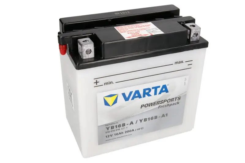 Akumulator Kwasowy/Rozruchowy/Suchoładowany z elektrolitem (ograniczona sprzedaż konsumencka) VARTA 12V 16Ah 200A L+ Obsługowy elektrolit w zestawie 158x89x162mm Suchoładowany z elektrolitem YB16B-A p – YB16B-A VARTA FUN